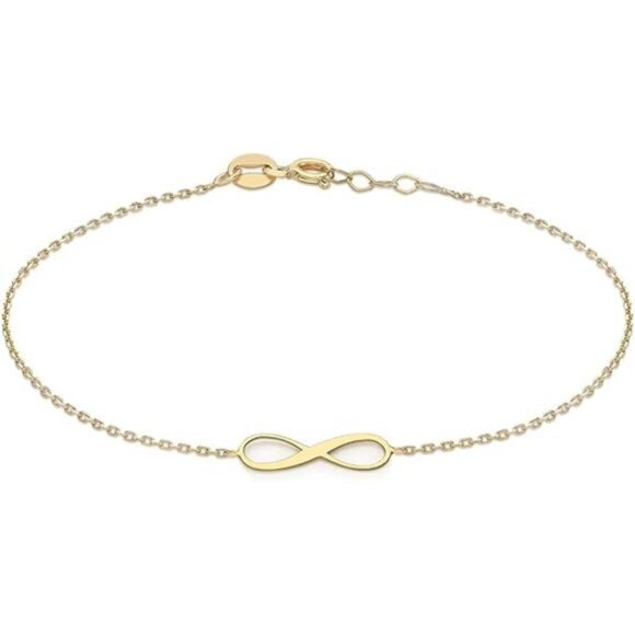 9ct Yellow Gold Infinity Bracelet Adjustable Womens Gold Jewelry Gift for Her - Picture 7 of 7